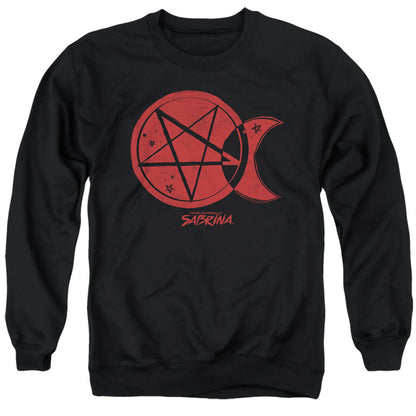 Chilling Adventures Of Sabrina Dark Moon Mens Crewneck Sweatshirt Black Officially Licensed