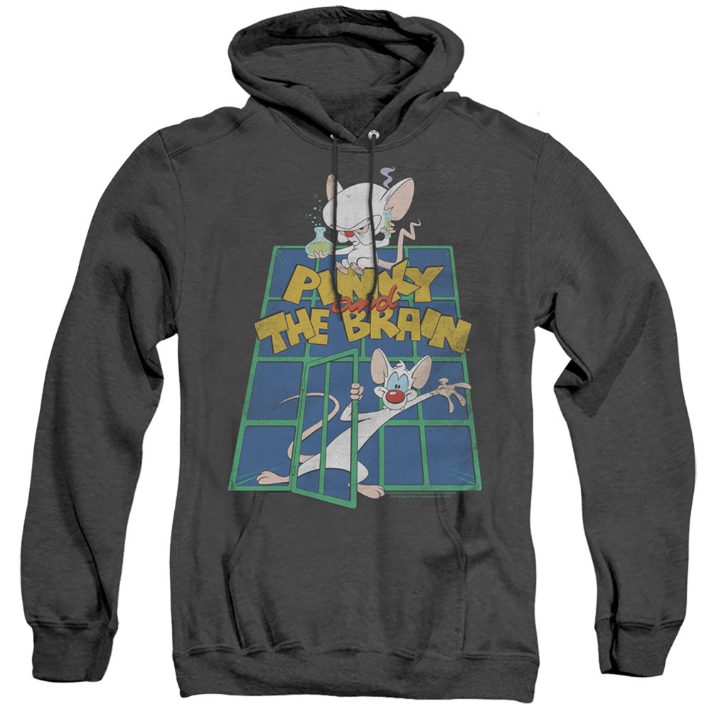 Pinky And The Brain Ol Standard Mens Heather Hoodie Black Officially Licensed
