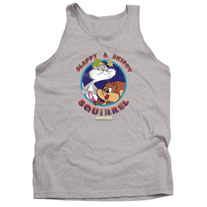 Animaniacs Slappy And Skippy Squirrel Mens Tank Top Shirt Athletic Heather Officially Licensed