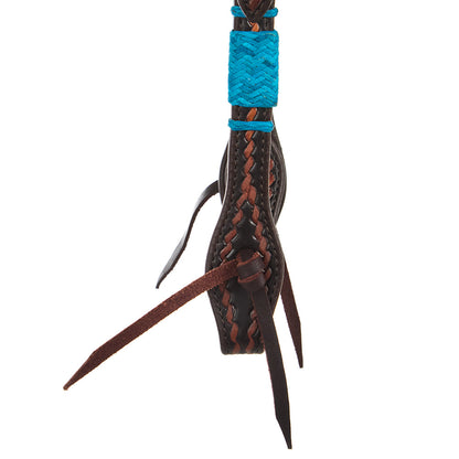 Turquoise Rawhide Rope Tooled Single Ear Headstall