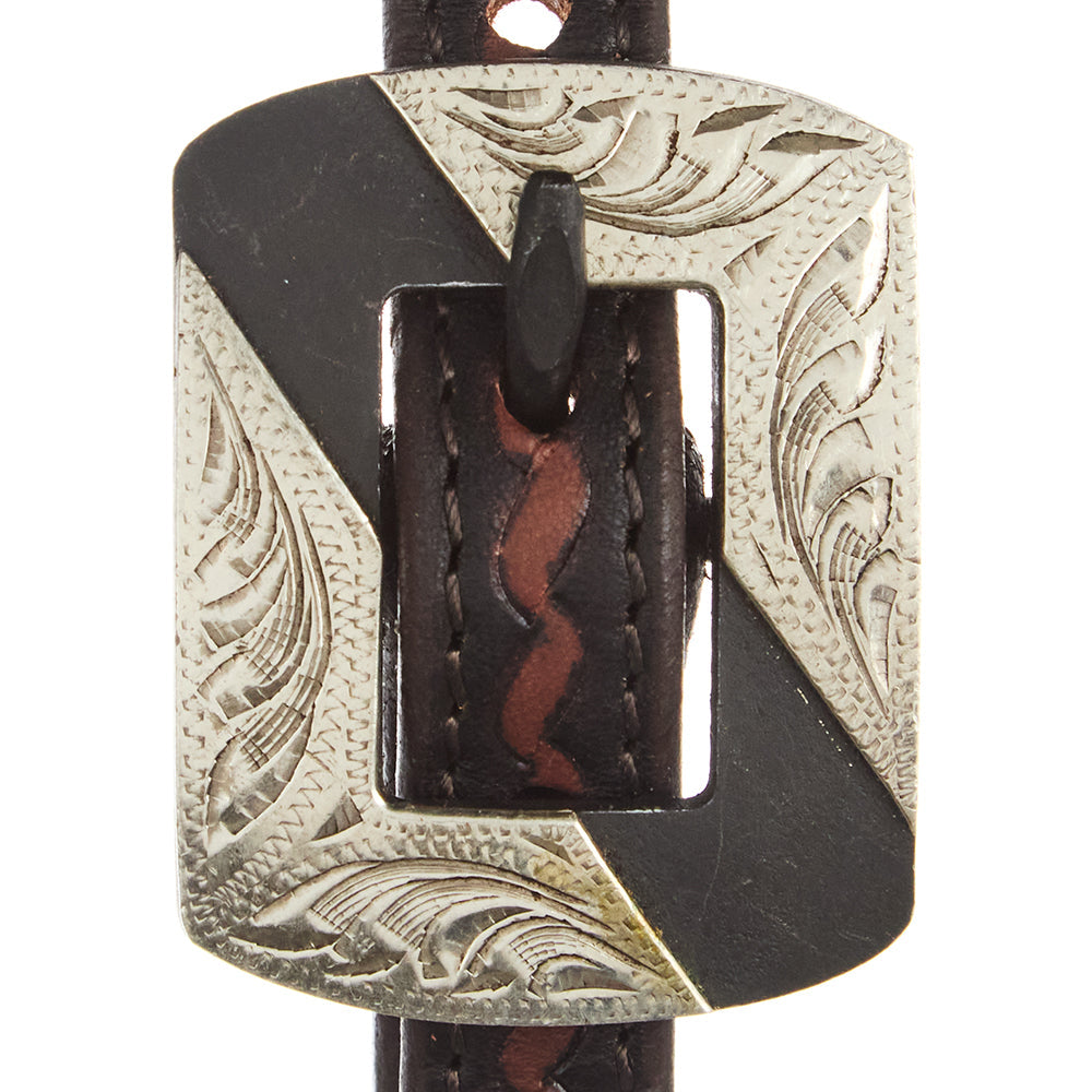 Heavy Oiled Rope Tooling Silver Bar Double Buckle 5 8 Inch Single Ear Headstall