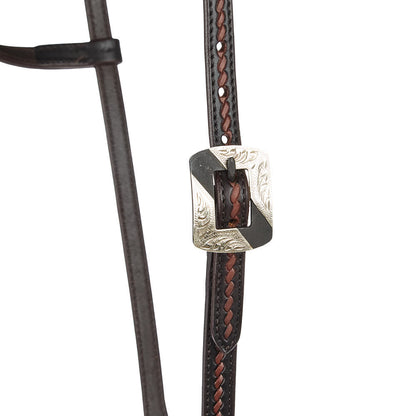 Heavy Oiled Rope Tooling Silver Bar Double Buckle 5 8 Inch Single Ear Headstall
