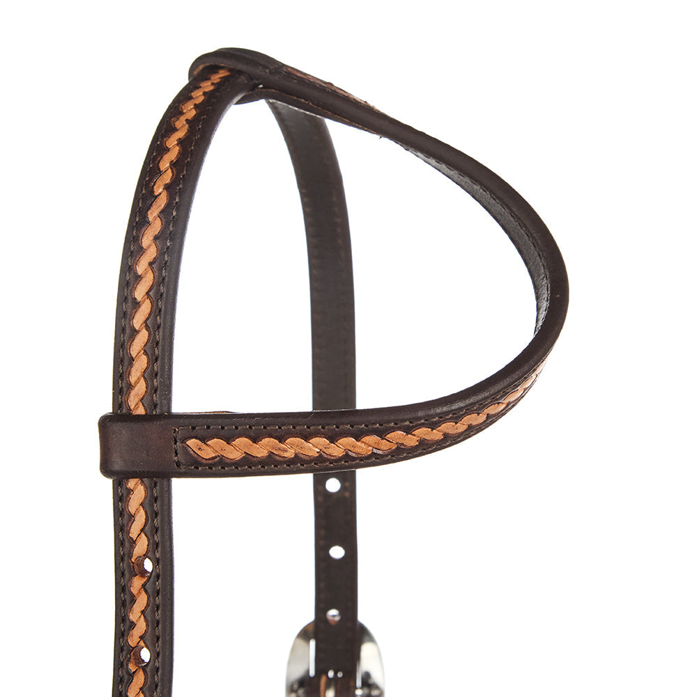 Medium Oil Rope Tooled 5 8 Single Ear Headstall