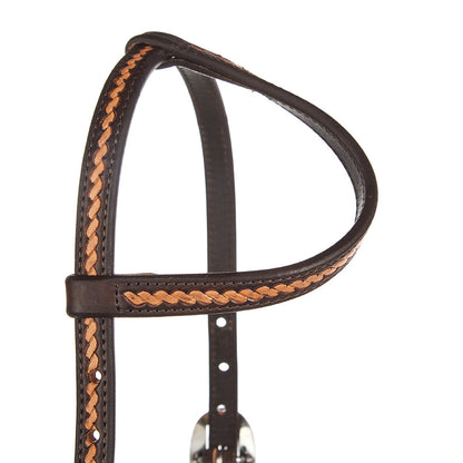 Medium Oil Rope Tooled 5 8 Single Ear Headstall