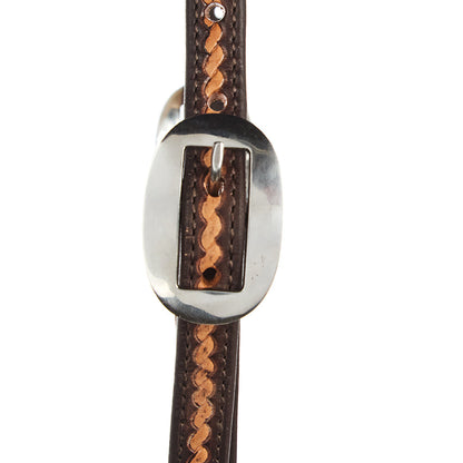 Medium Oil Rope Tooled 5 8 Single Ear Headstall