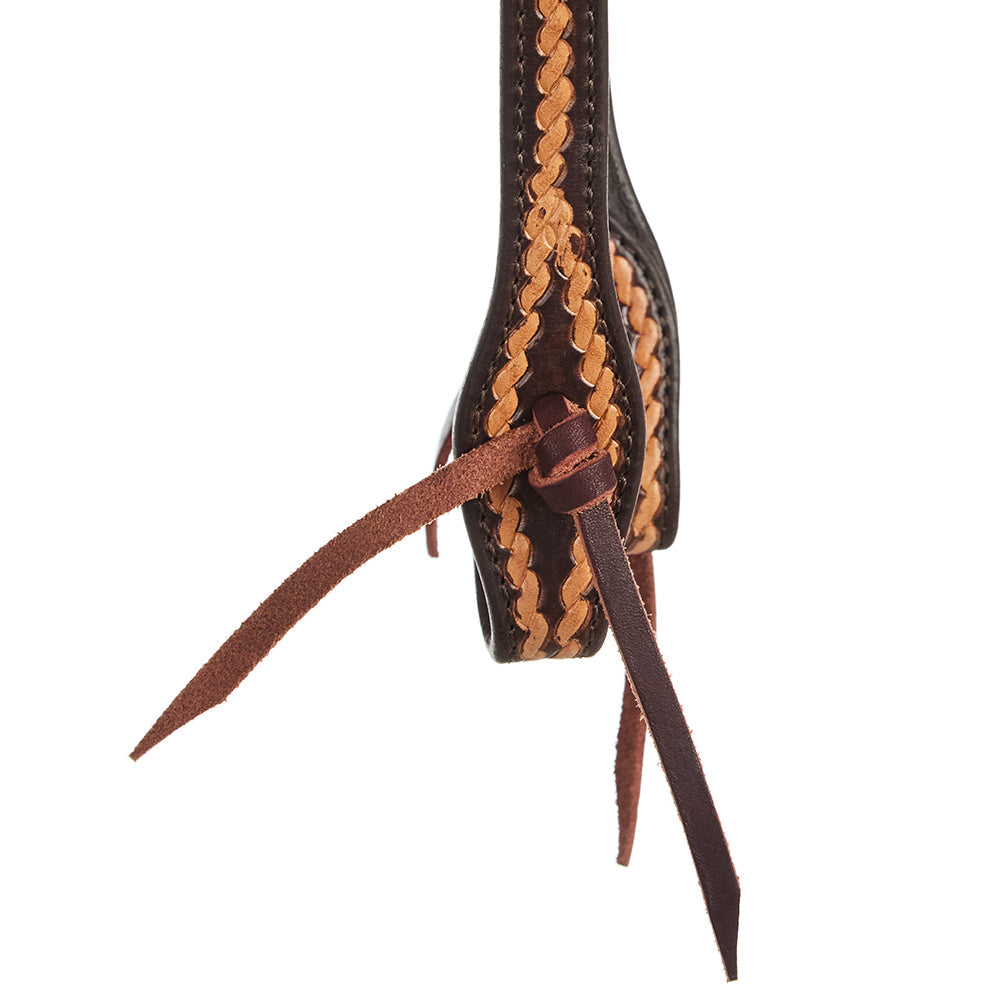 Medium Oil Rope Tooled 5 8 Single Ear Headstall