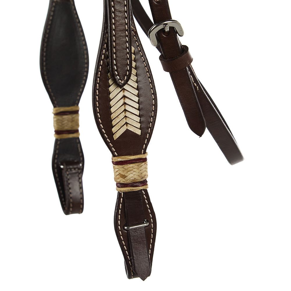 Natural Rawhide Scalloped Quick Change Browband Headstall
