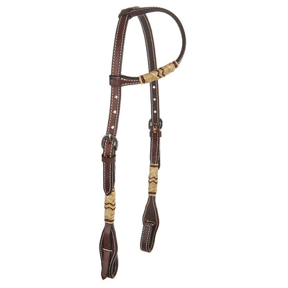 Chocolate Natural Rawhide Quick Change Single Ear Headstall