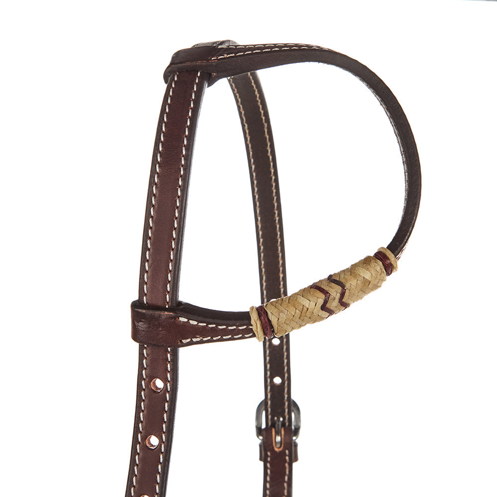Chocolate Natural Rawhide Quick Change Single Ear Headstall