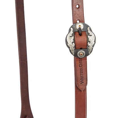 Heavy Oil Harness Leather Double Flower Buckle Single Ear Headstall