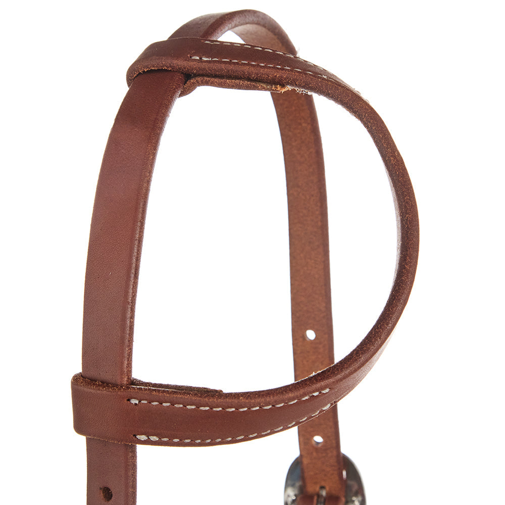 Heavy Oiled 3 4 Harness Leather Double Buckle Single Ear Headstall