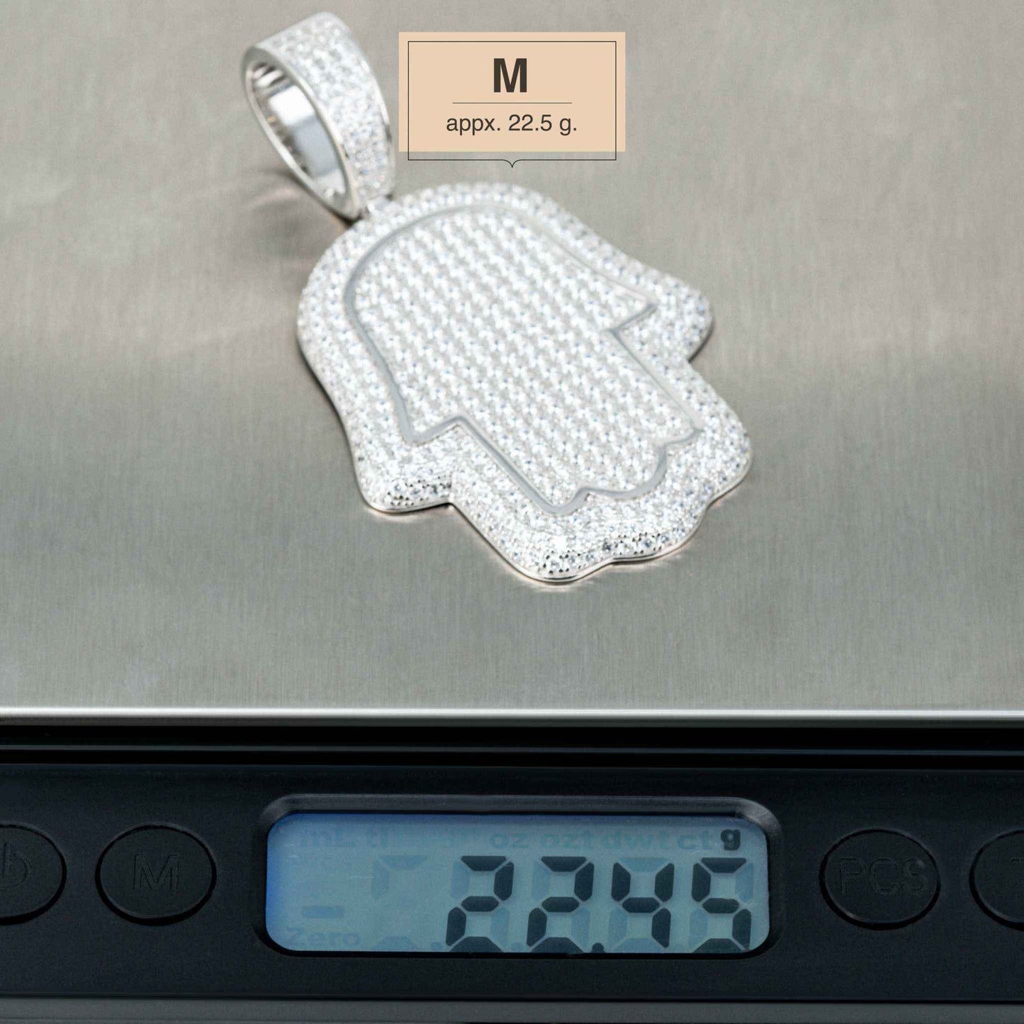 Hand Of God Hamsa Pendant 925 Sterling Silver