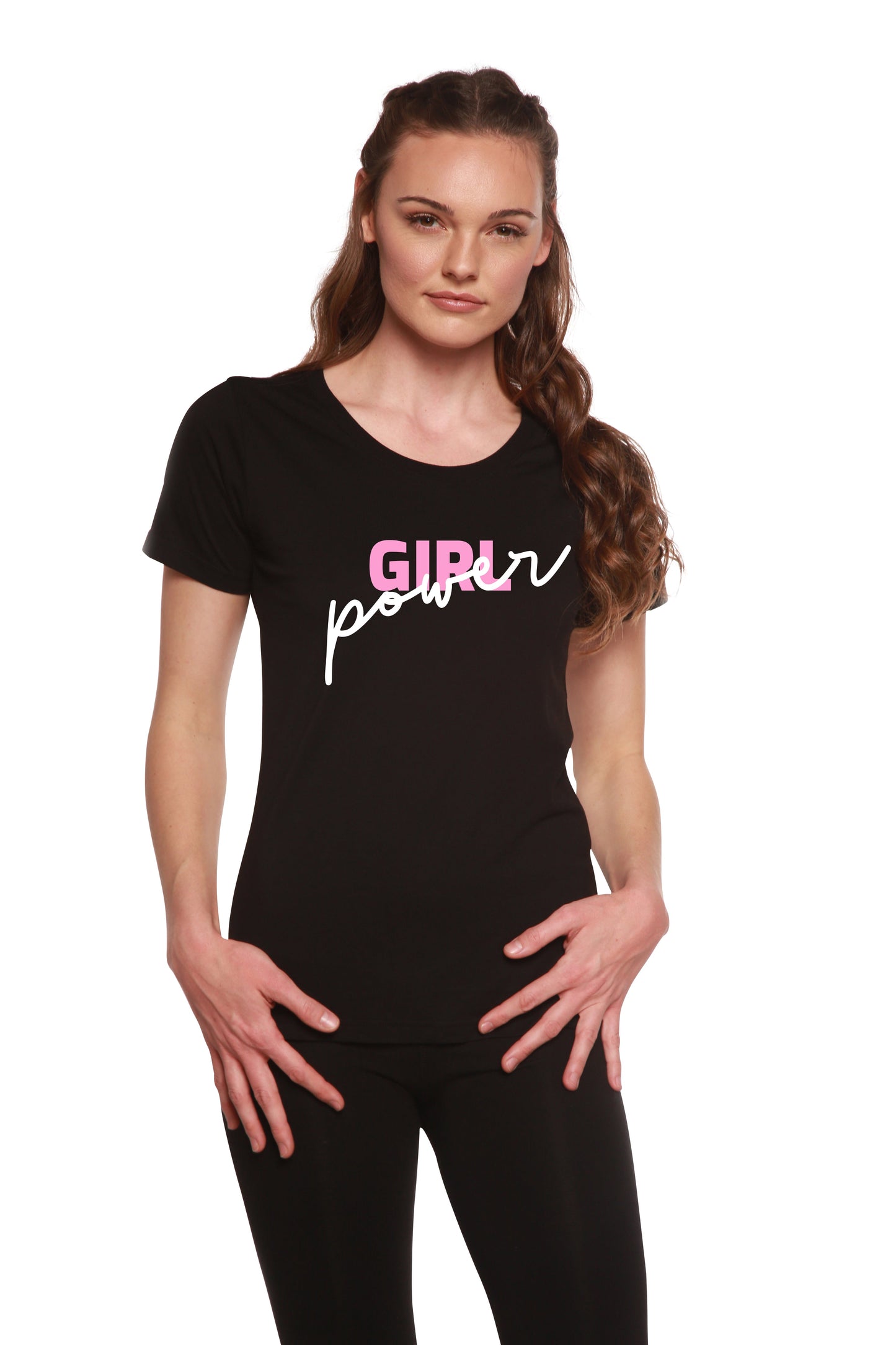 Girl Power Printed Women's Bamboo/Cotton Short Sleeve Scoop Neck T-Shirt