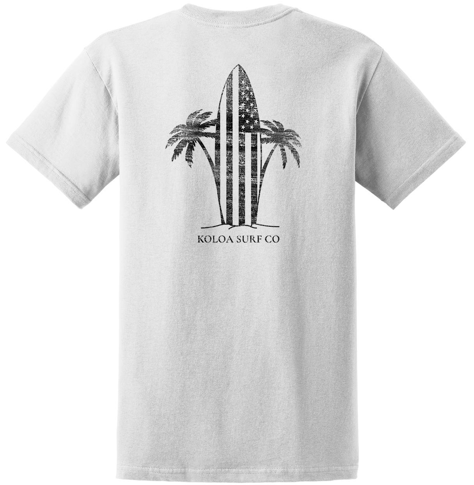 Koloa Retro USA Surfboard Heavyweight T-Shirt