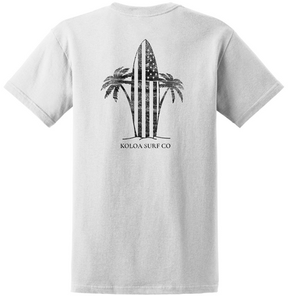 Koloa Retro USA Surfboard Heavyweight T-Shirt
