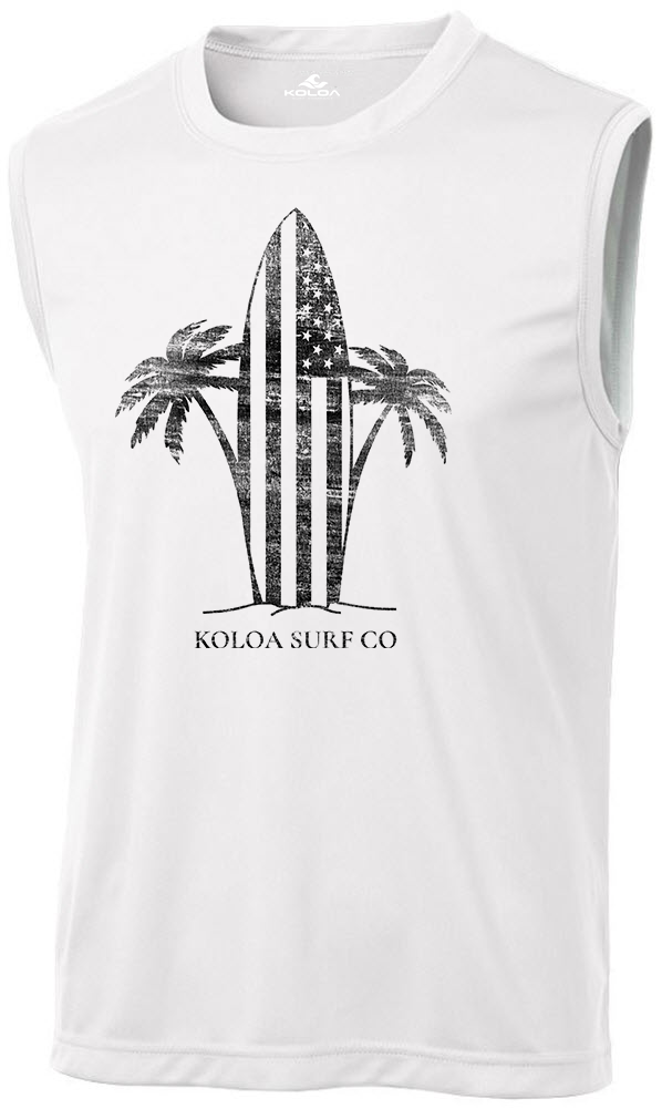 Koloa Retro USA Surfboard Athletic Sleeveless T-Shirt