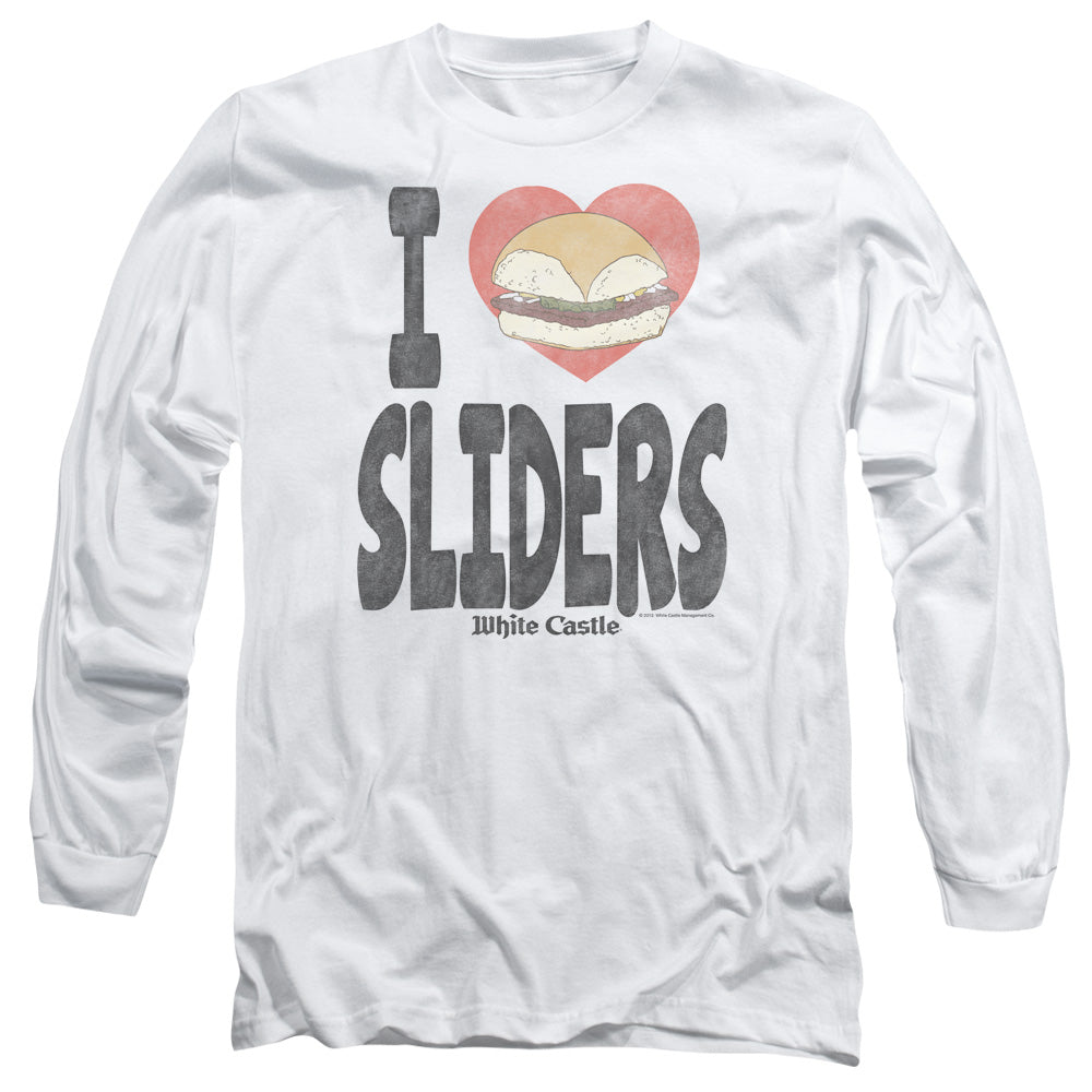 White Castle I Heart Sliders Mens Long Sleeve Shirt White Officially Licensed