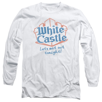 White Castle Lets Eat Mens Long Sleeve Shirt White Officially Licensed