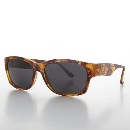 Sporty Vintage Wrap Style Sunglass with Wide Temples - Wiley