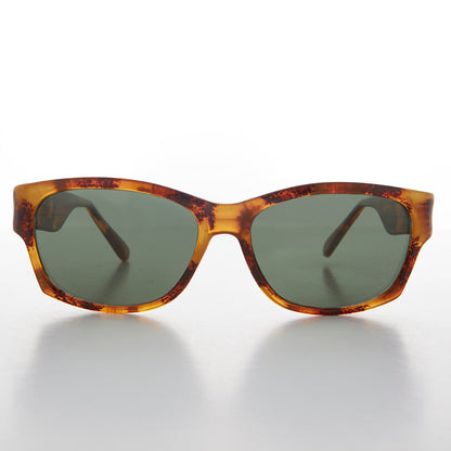 Sporty Vintage Wrap Style Sunglass with Wide Temples - Wiley