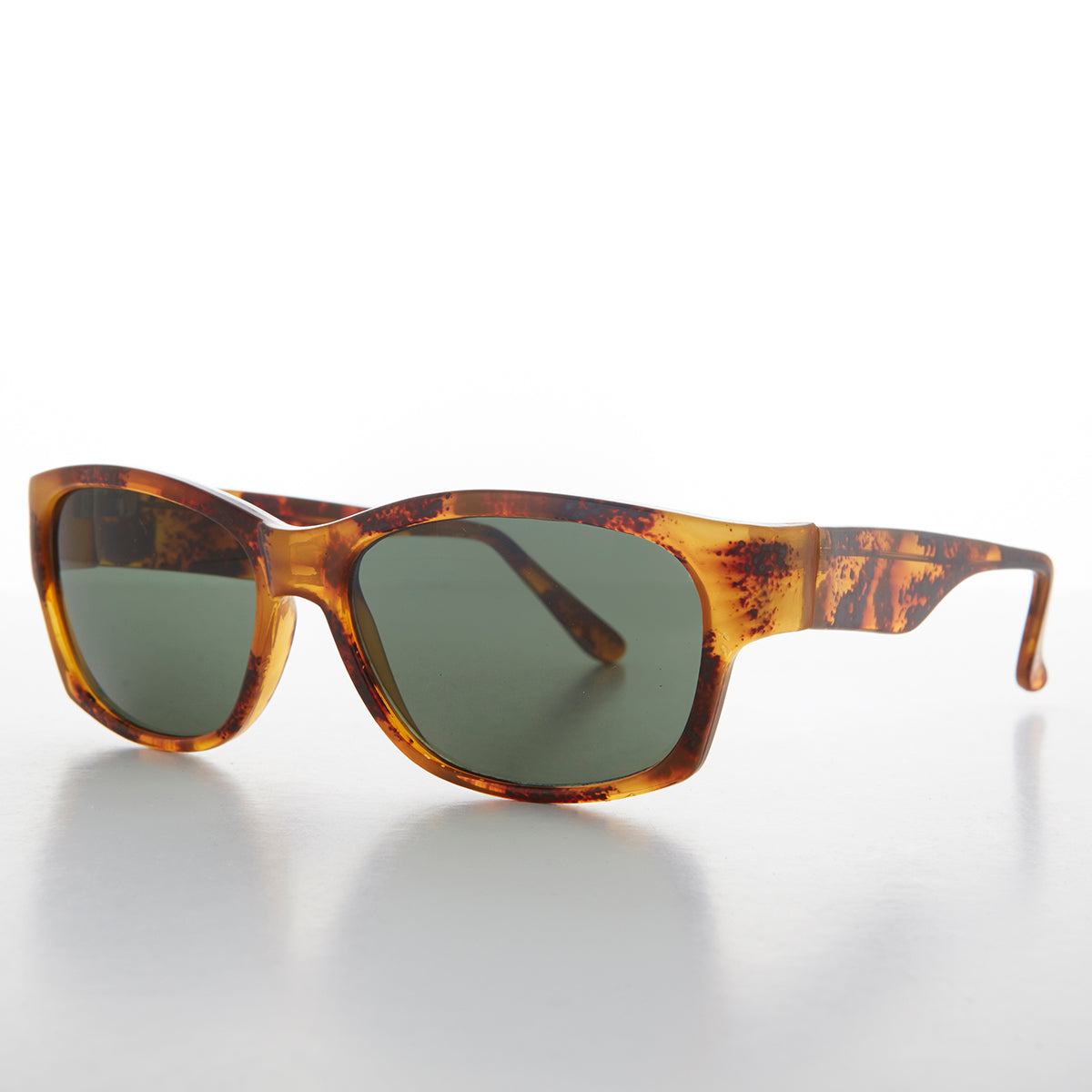 Sporty Vintage Wrap Style Sunglass with Wide Temples - Wiley