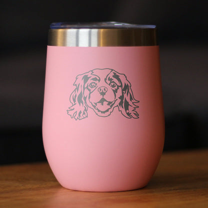 Cavalier King Charles Spaniel Face - Wine Tumbler