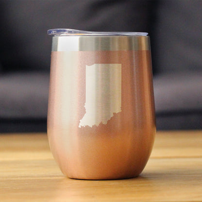 Indiana State Outline - Wine Tumbler