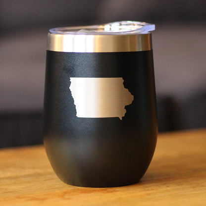 Iowa State Outline - Wine Tumbler