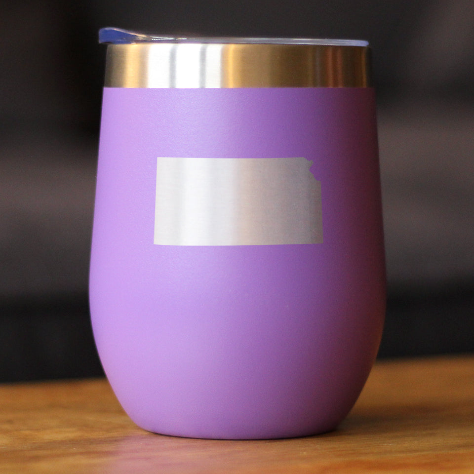 Kansas State Outline - Wine Tumbler