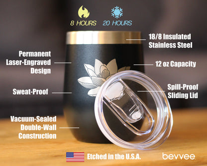 Lotus Flower - Wine Tumbler