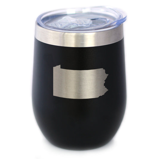 Pennsylvania Sate Outline - Wine Tumbler
