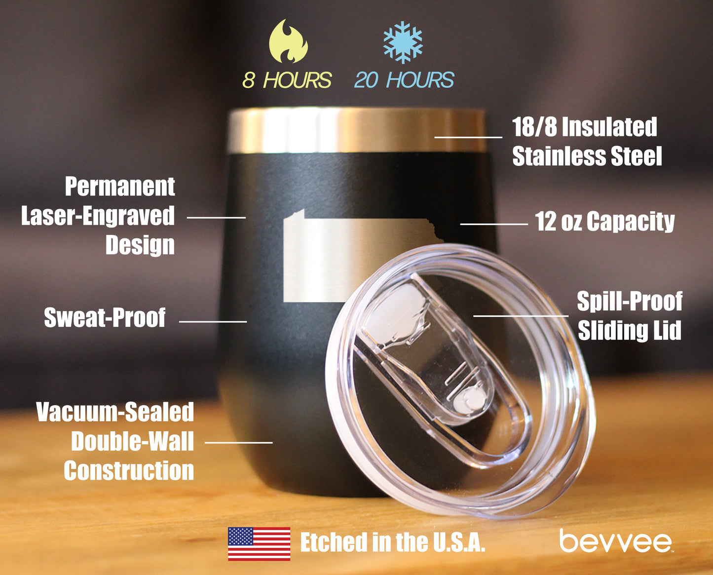 Pennsylvania Sate Outline - Wine Tumbler