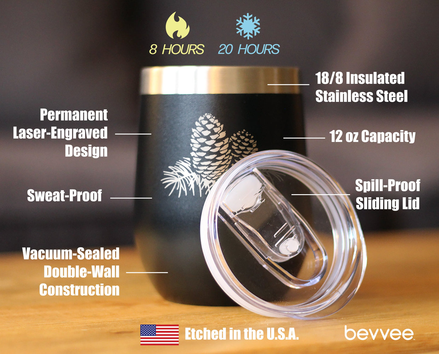 Pinecones - Cute Rustic and Cabin Themed Decorations - Wine Tumbler