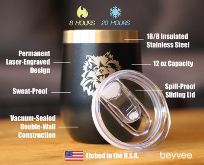 Pomeranian Face - Wine Tumbler