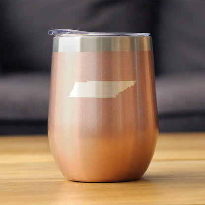 Tennessee State Outline - Wine Tumbler