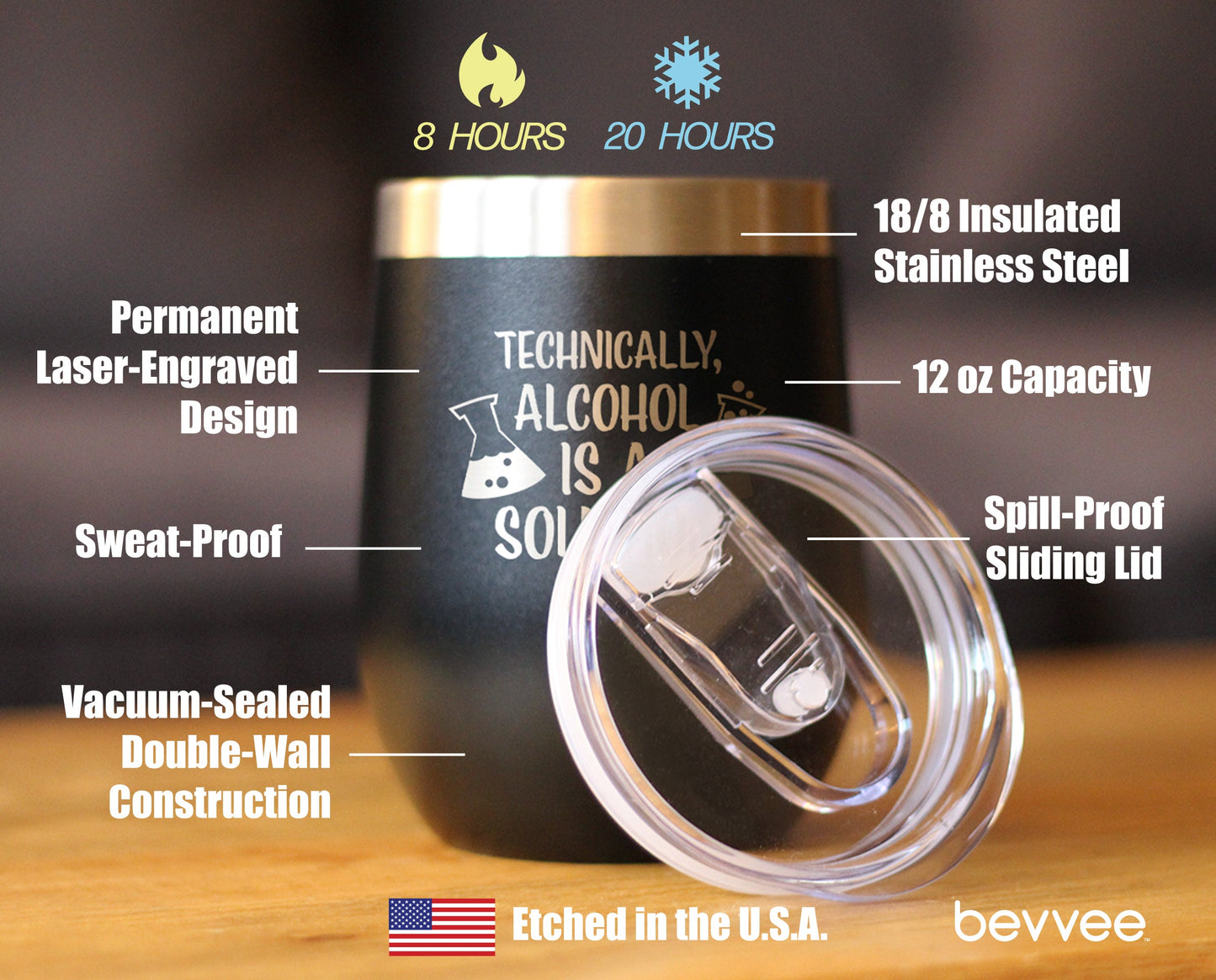 Alcohol is a Solution - Wine Tumbler