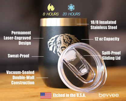 Bernese Mountain Dog Face - Wine Tumbler