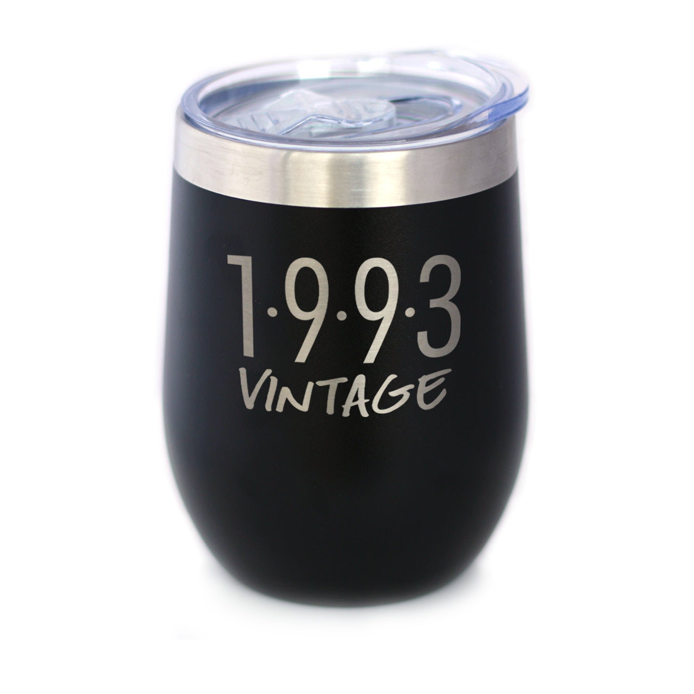 Vintage 1993 - Insulated Wine Tumbler - 32nd Birthday Wine Glass Gifts for Women & Men Turning 32