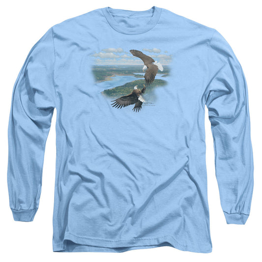 Wildlife Sky Dancers Mens Long Sleeve Shirt Carolina Blue Officially Licensed