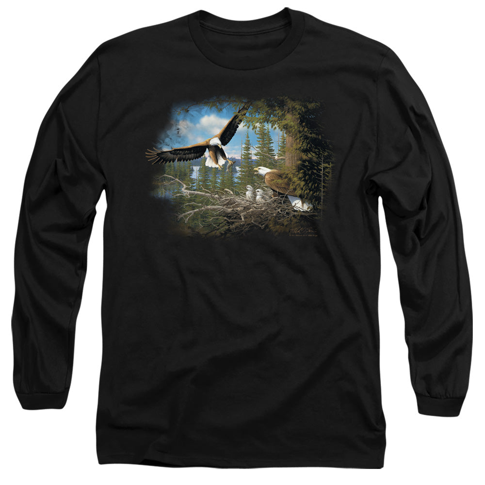 Wildlife Spring Bald Eagles Mens Long Sleeve Shirt Black Officially Licensed