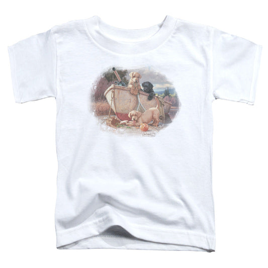 Wildlife Lunch Break Lab Pups Toddler Kids Youth T Shirt White
