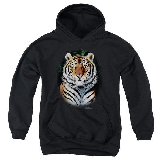 Wildlife Jungle Fire Kids Youth Hoodie Black