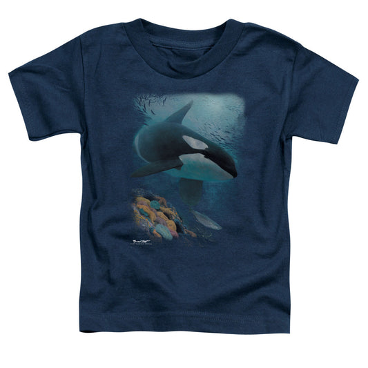Wildlife Salmon Hunter Orca Toddler Kids Youth T Shirt Navy