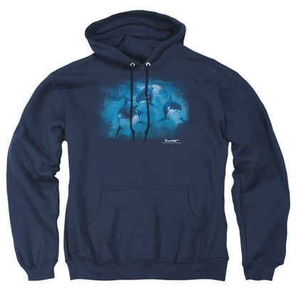 Wildlife Pod Of Orcas Mens Hoodie Navy