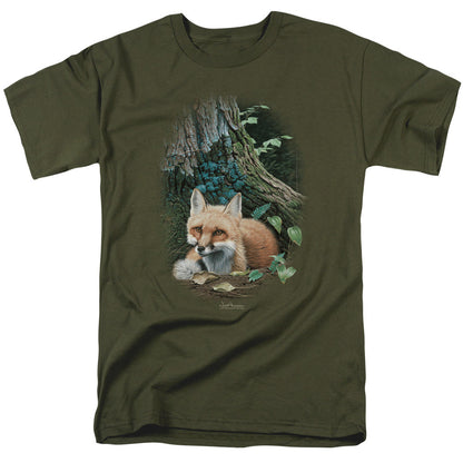 Wildlife Cozy Retreat Mens T Shirt Military Green Officially Licensed