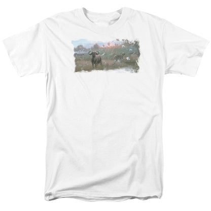Wildlife Cape Buffalo Mens T Shirt White Officially Licensed
