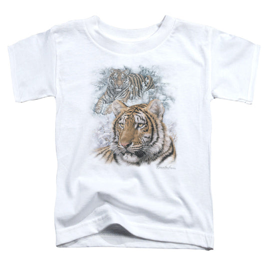 Wildlife Tigers Toddler Kids Youth T Shirt White