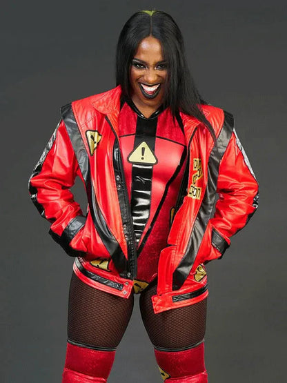 WWE Wrestler Naomi Red Leather Jacket
