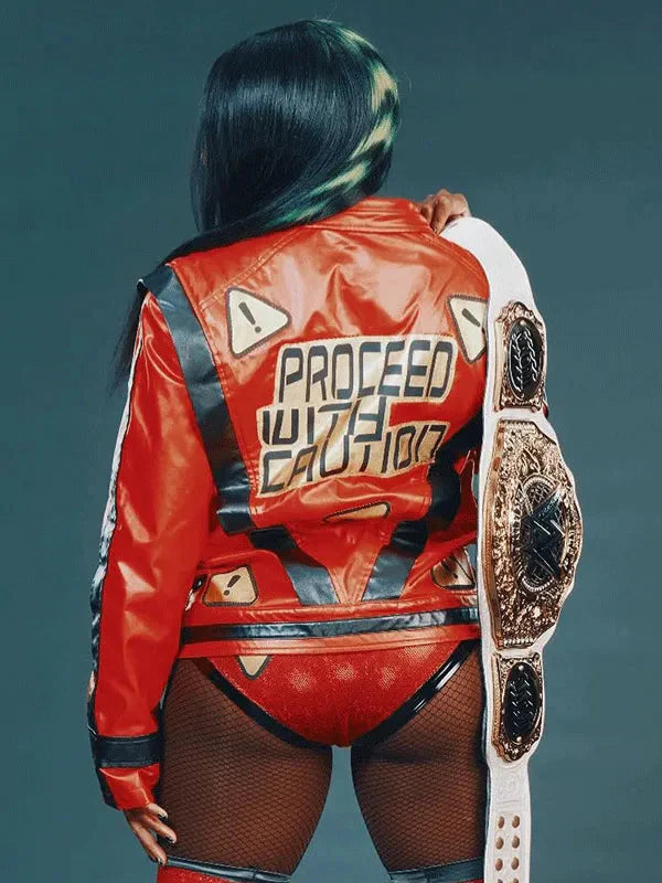 WWE Wrestler Naomi Red Leather Jacket