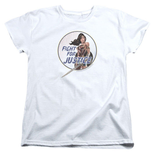 Wonder Woman Movie Fight For Justice Womens T Shirt White Officially Licensed